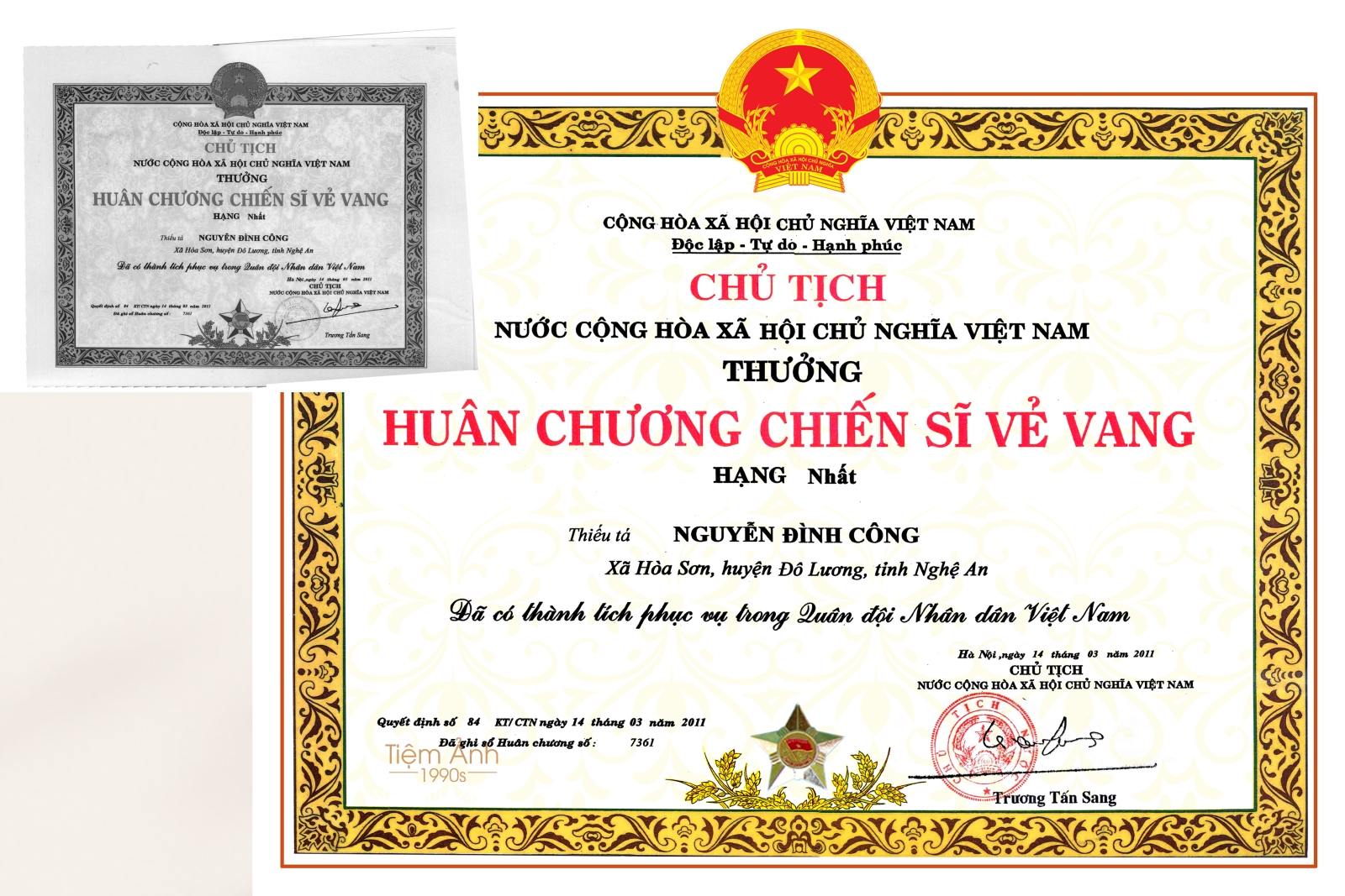 Phục hồi huân chương chiến sĩ vẻ vang từ bảng chụp photo
