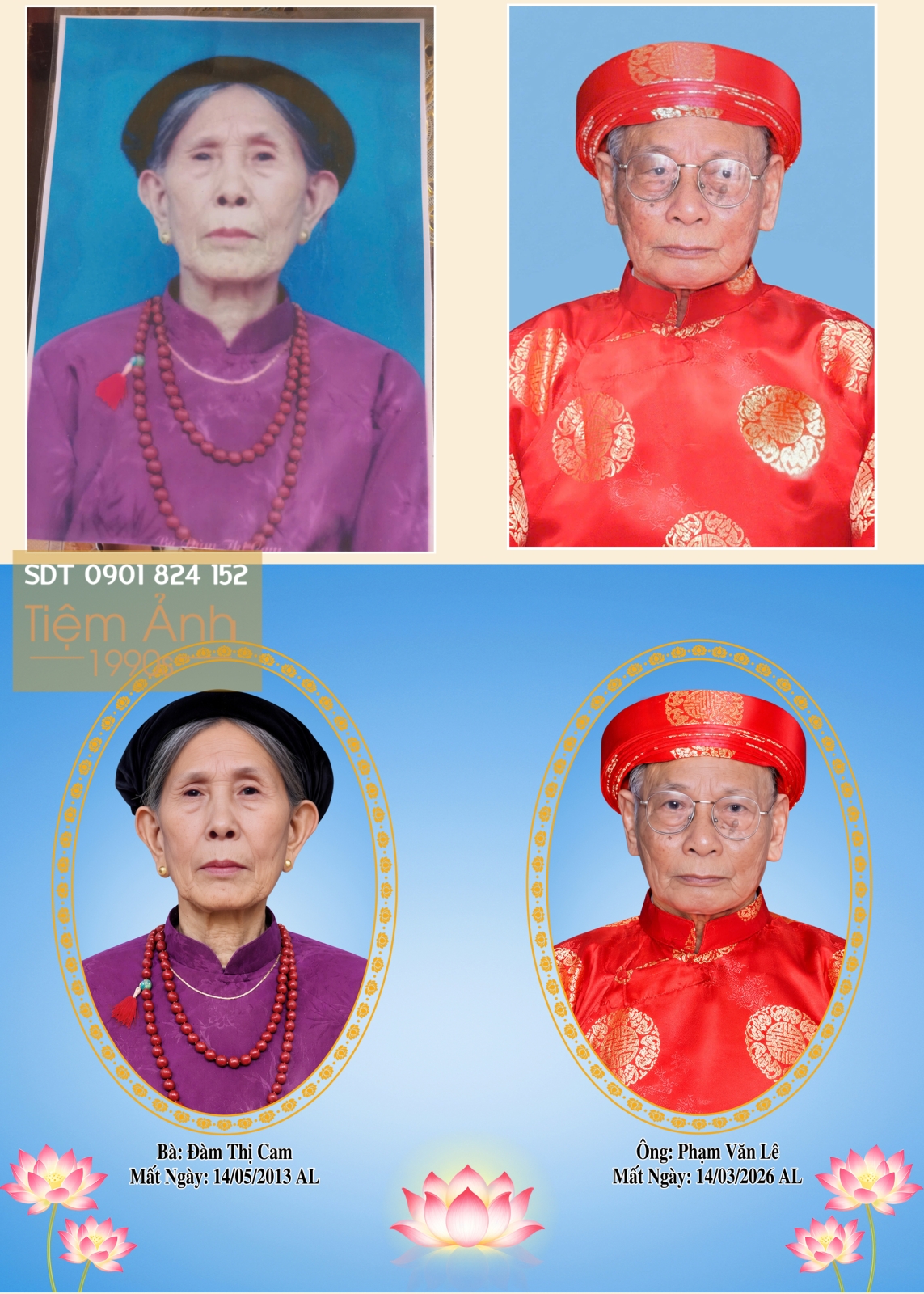 Chân dung thò đôi ghép khung oval