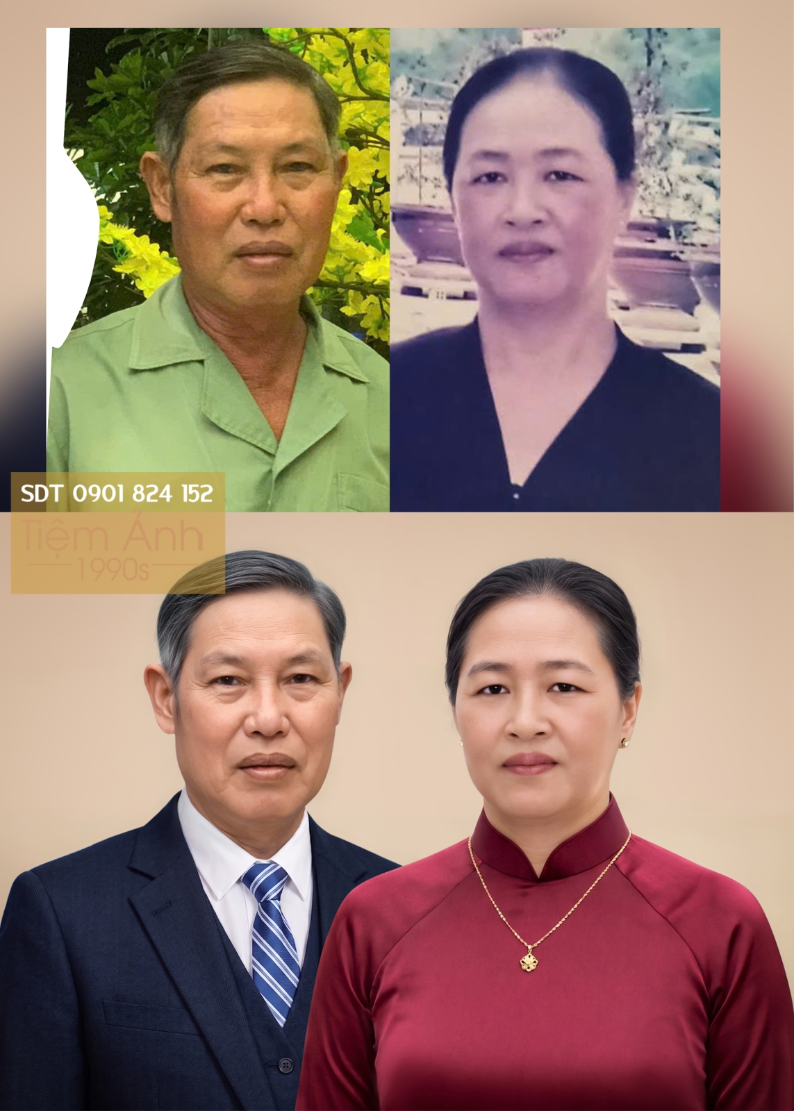 Ghép ảnh thờ đôi cho ông bà