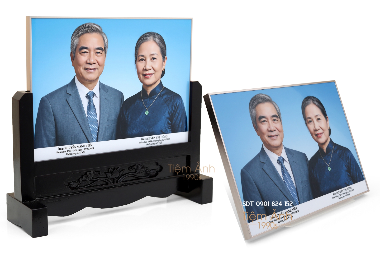 Chân dung thờ đôi kích thước nhỏ cho bàn thờ gia đình