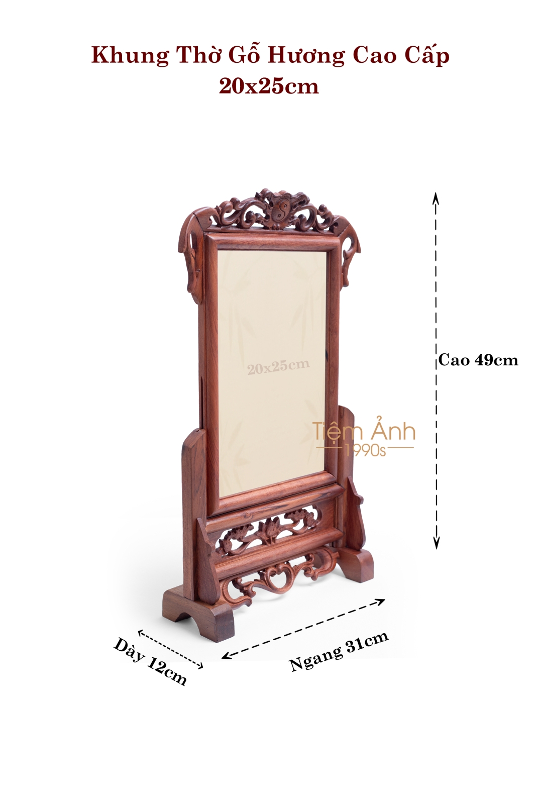 Khung thờ gỗ hương cao cấp 20x25