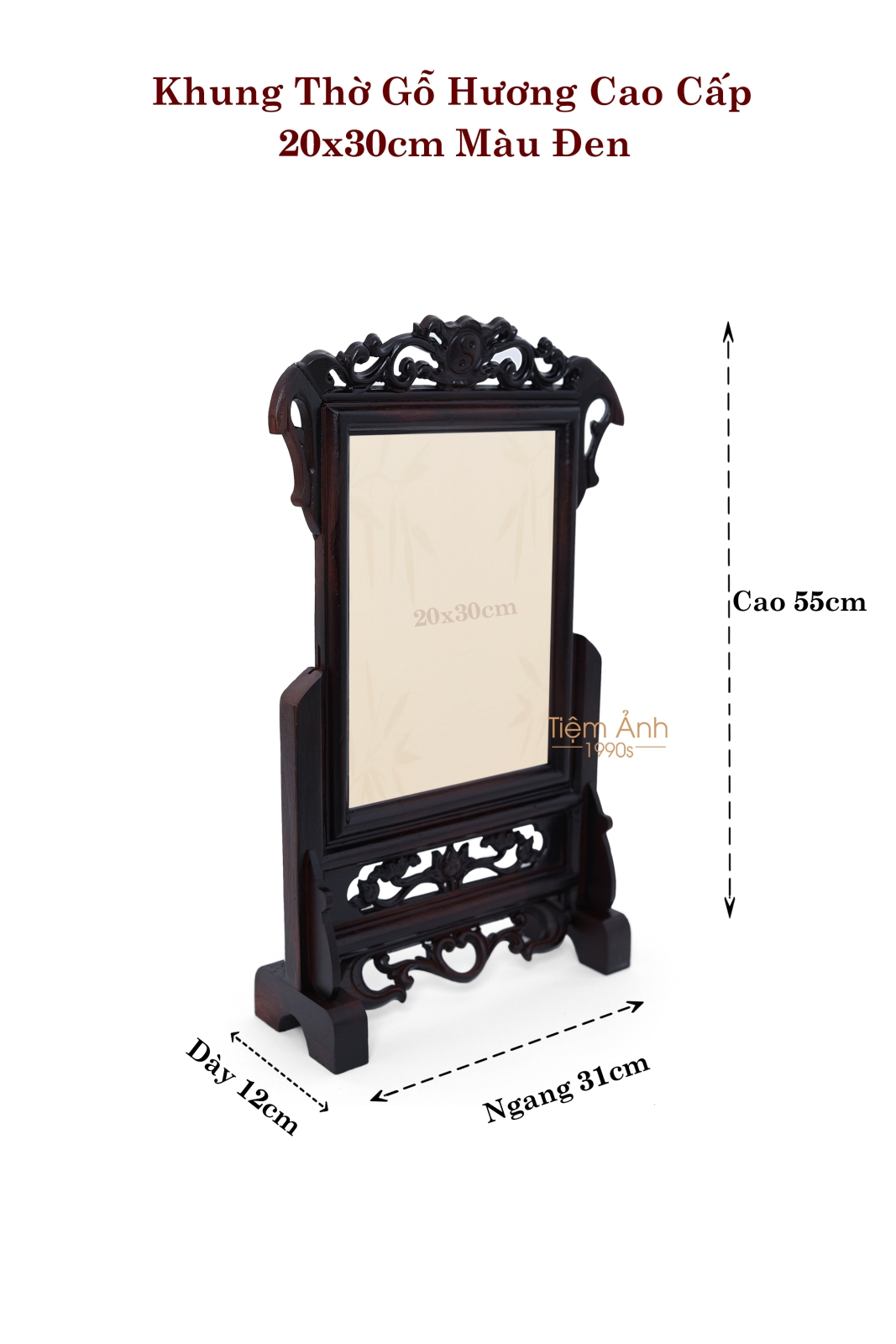 Khung thờ gỗ hương cao cấp 20x25 đen