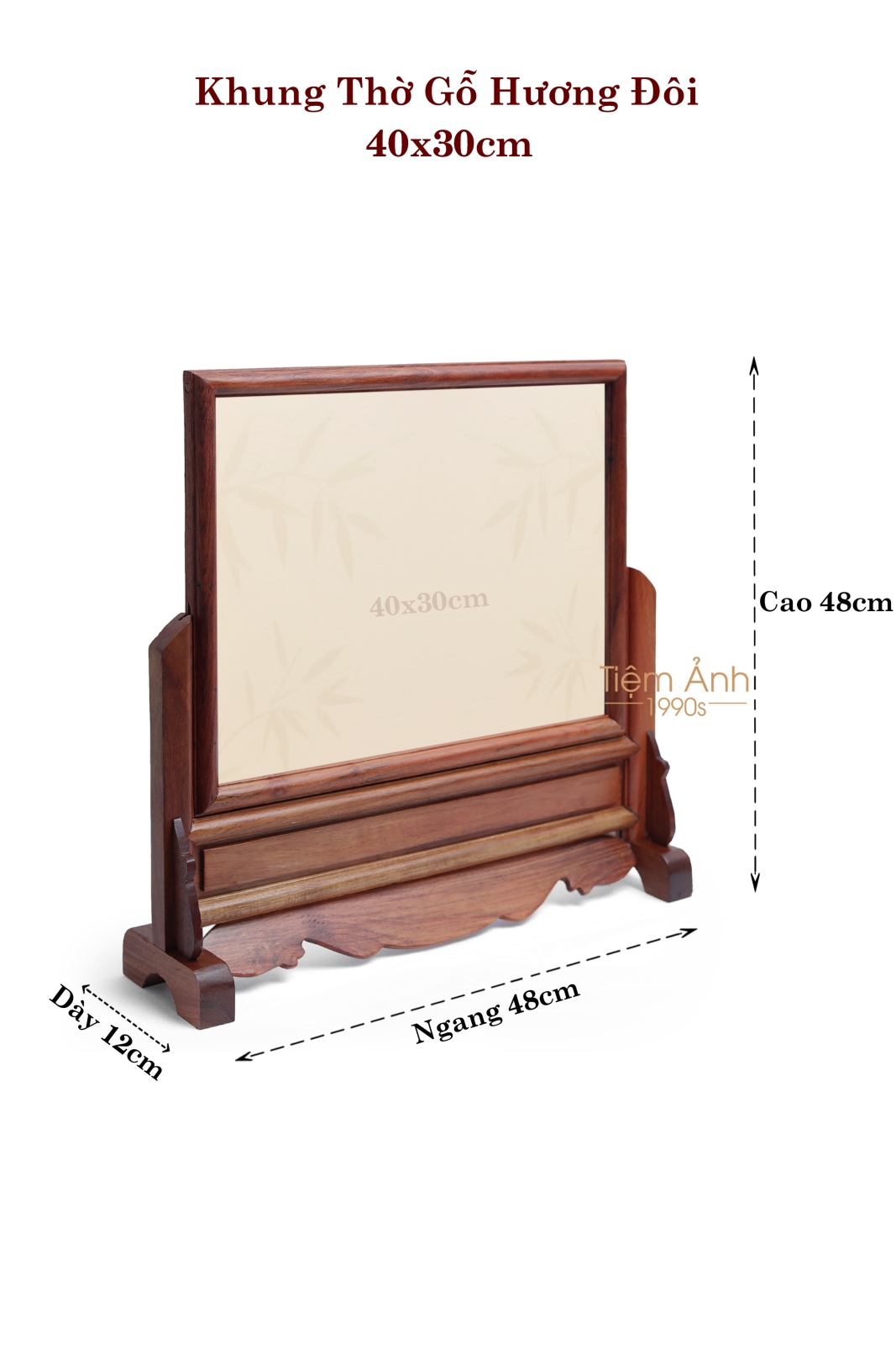 Khung thờ gỗ hương đôi 40x30