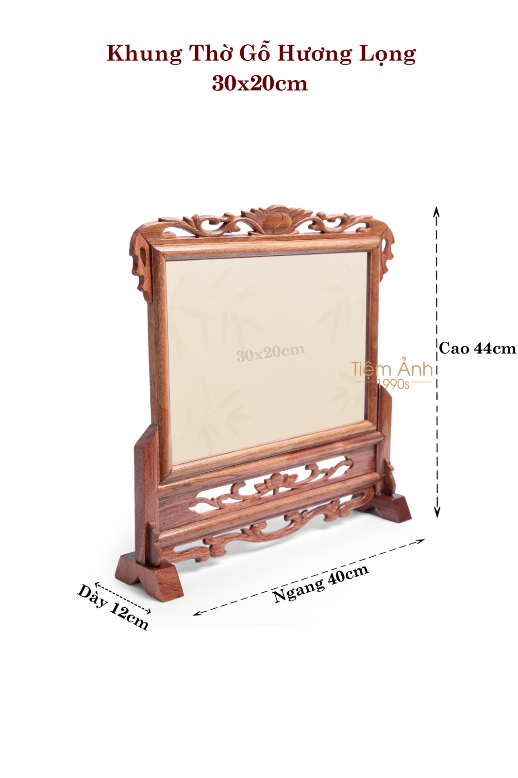 Khung thờ gỗ hương lọng 30x20cm