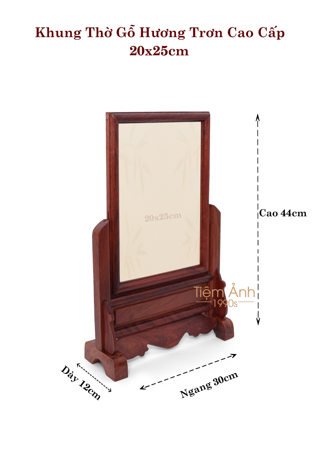 Khung thờ gỗ hương trơn cao cấp 20x25