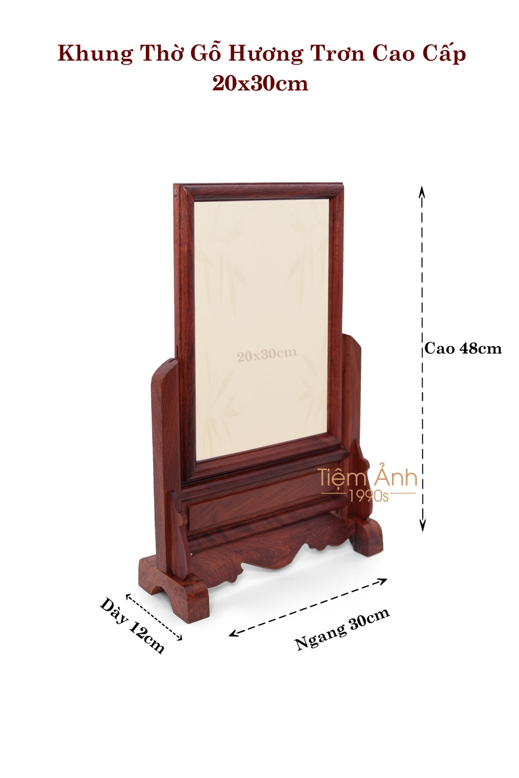 Khung thờ gỗ hương trơn cao cấp 20x30