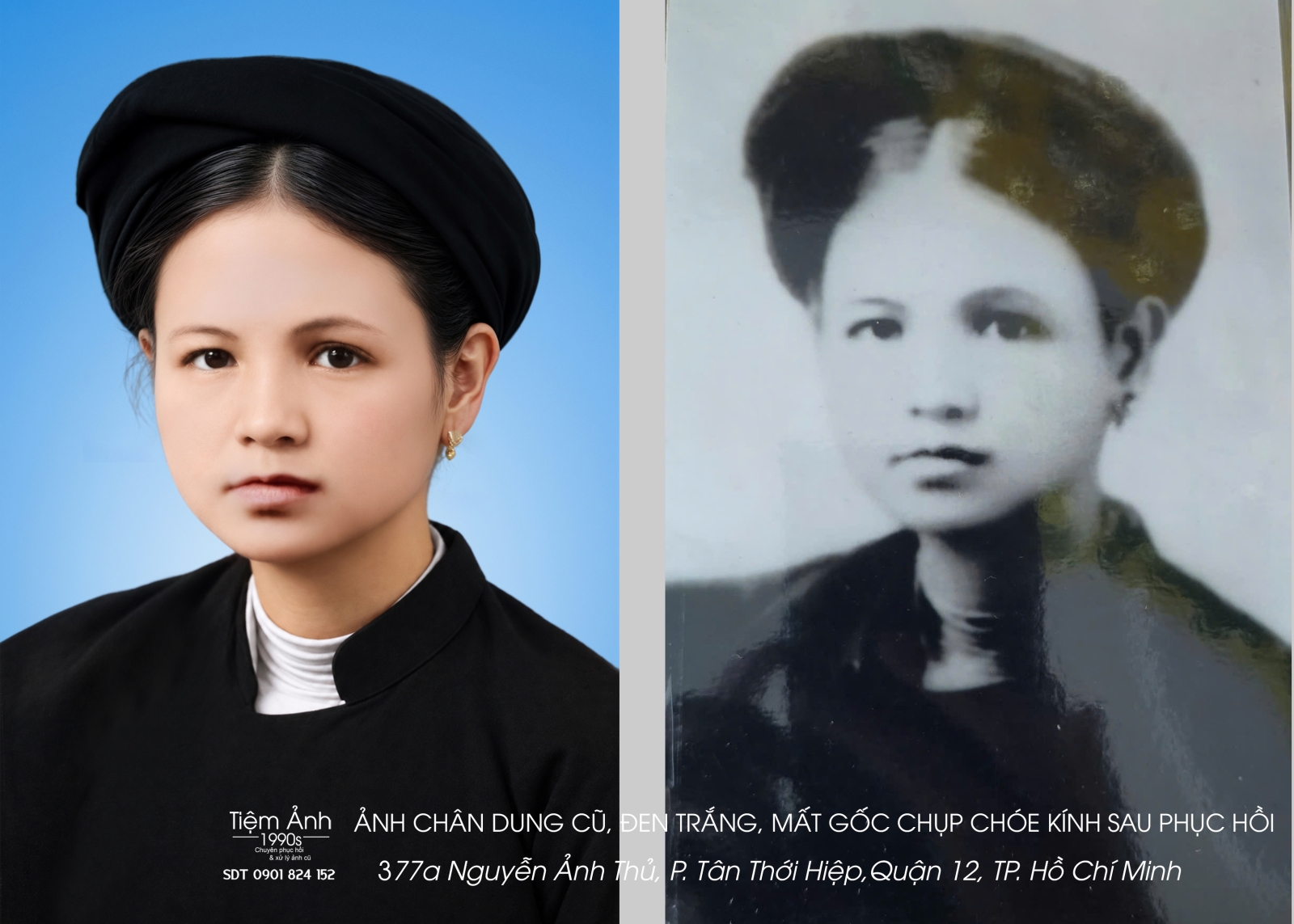 Phục hồi ảnh cũ đen trắng, mất gốc, chụp chóe kính, lên màu đẹp lại.jpg