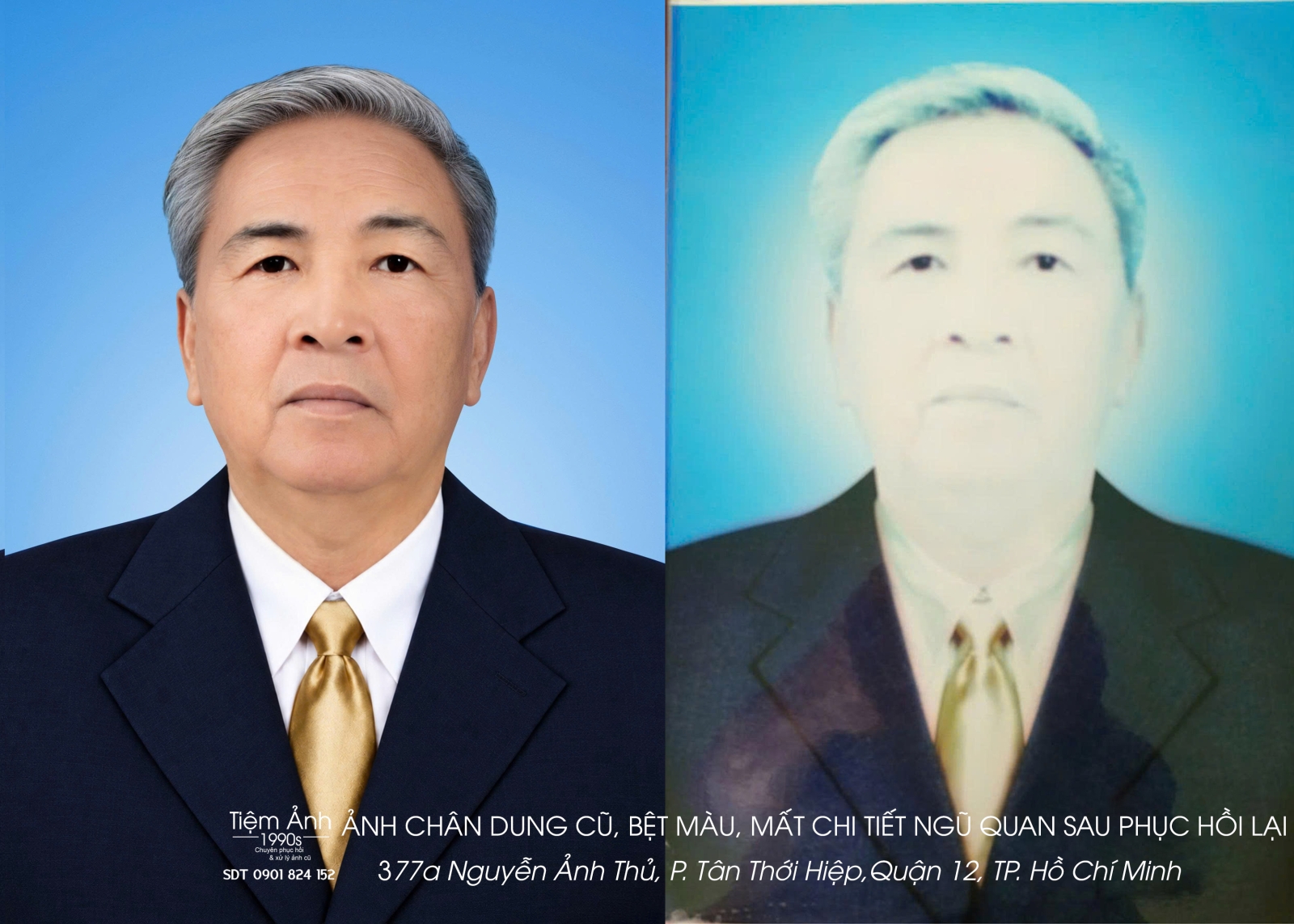 Phục hồi ảnh cũ hư hỏng nghiêm trọng, tái tạo chân dung cho ông