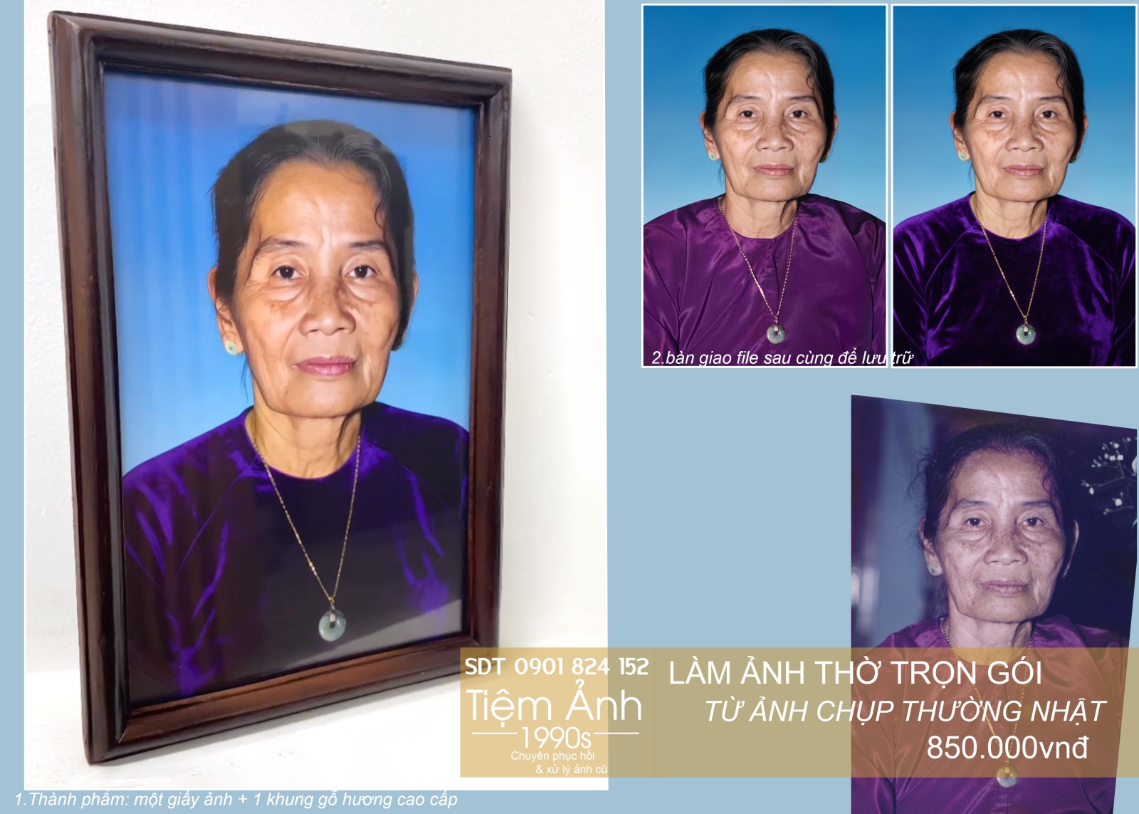 Làm ảnh thờ trọn gói tại Tiệm Ảnh 1990s