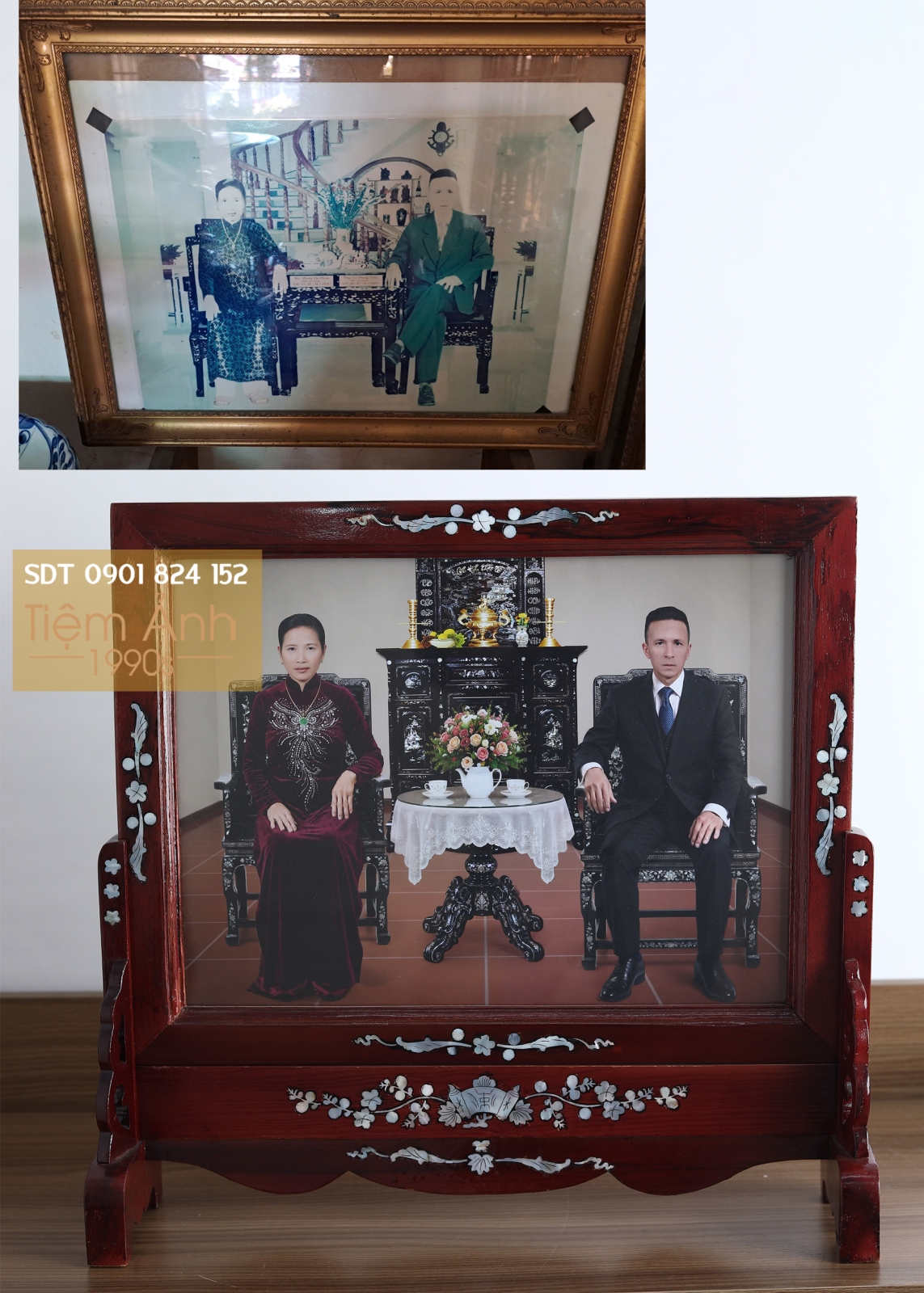 Phục hồi ảnh thờ ông bà từảnh thờ cũ 