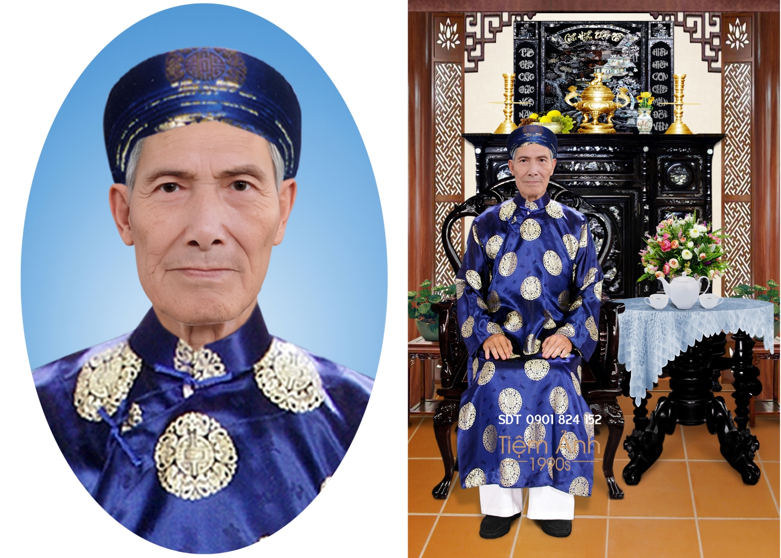 Phục hồi ảnh thờ ông bà từ ảnh cũ phai màu