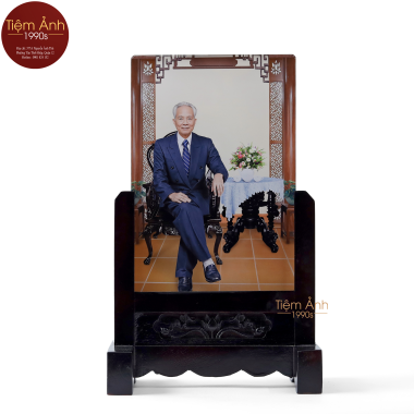 Ảnh Thờ Pha Lê  Ghép Cảnh Ngồi Bàn Trà Size 20x30cm