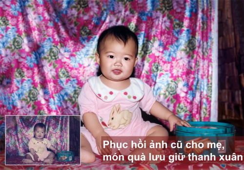Phục hồi ảnh cũ cho mẹ, món quà lưu giữ thanh xuân