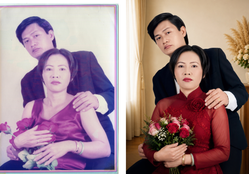 Phục chế ảnh cưới cũ đẹp, giữ nguyên thần thái