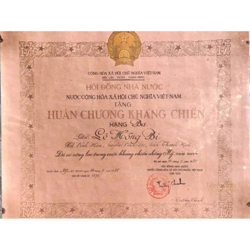 Phục Hồi Huân Chương Kháng Chiến cũ 