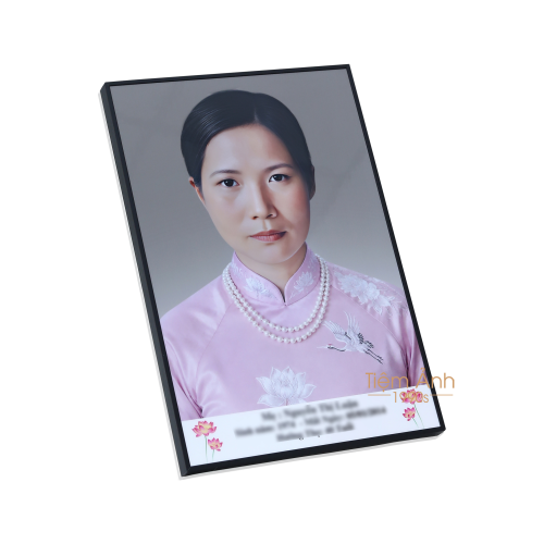 Ảnh Thờ Titan Khung Gỗ Chạm Hoa Sen 20x30cm