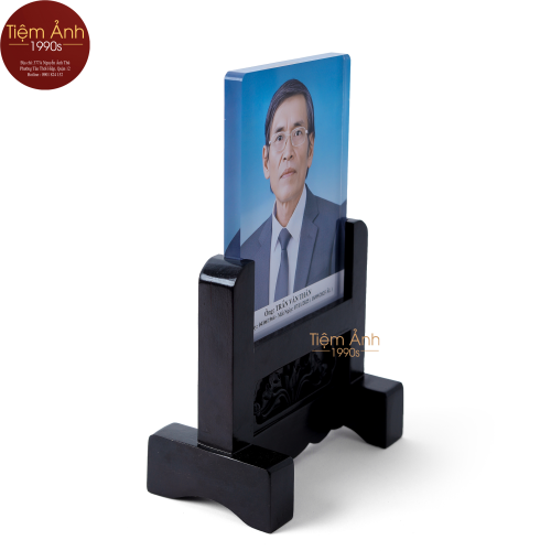 Ảnh Thờ Pha Lê Nền Xanh Gradient  Size 15x21cm