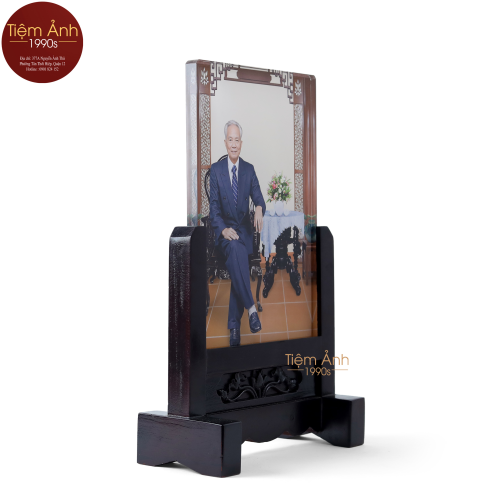 Ảnh Thờ Pha Lê  Ghép Cảnh Ngồi Bàn Trà Size 20x30cm