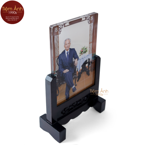Ảnh Thờ Pha Lê  Ghép Cảnh Ngồi Bàn Trà Size 20x30cm